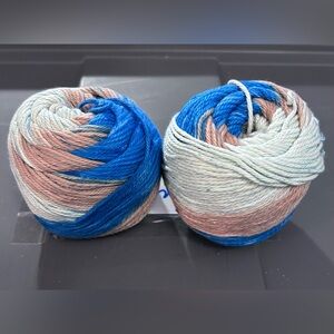 2 Skeins DK Weight Cotton yarn, approximately 190 yds/skein